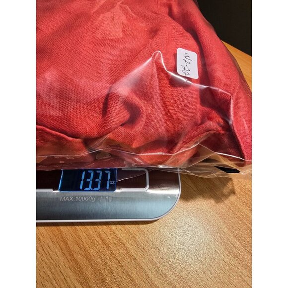 Jones & Co Linen Blouse Women XL Red Button Pockets Long Sleeve Breathable Woven - Picture 7 of 15